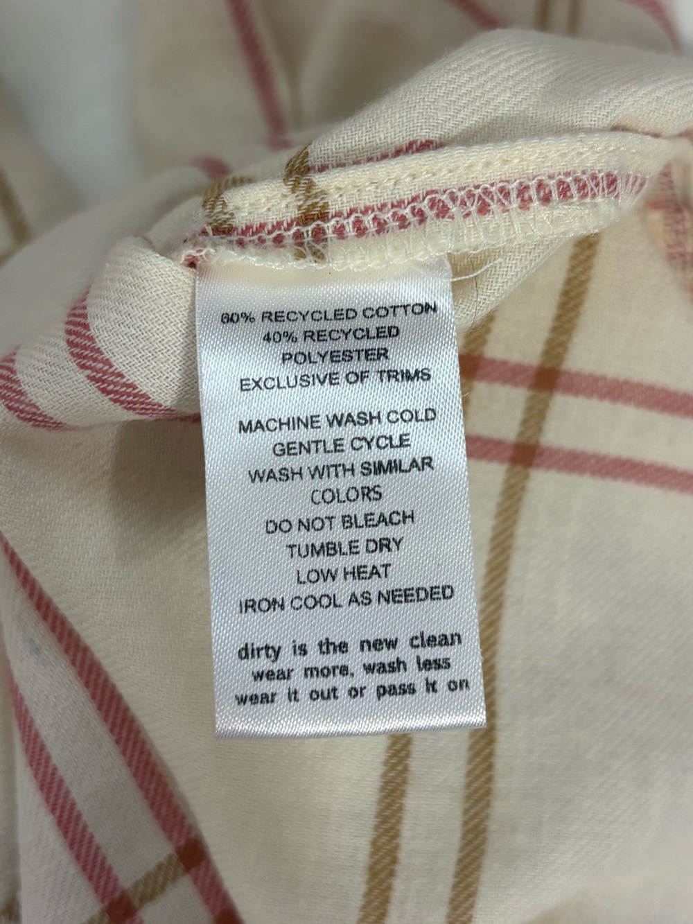 Toad & Co Size Medium Ivory Pink Plaid Button Up Mini Dress Granola Western - Picture 6 of 7